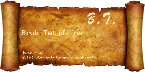 Bruk Tatjána névjegykártya